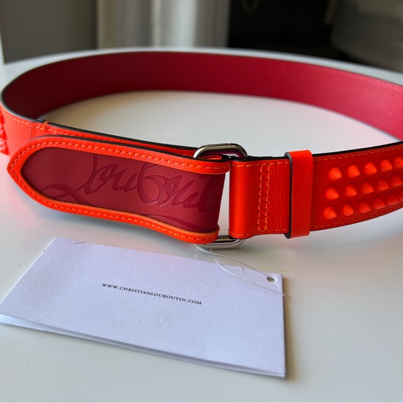 Christian Louboutin Spike Orange with Signature Red Belt; Unisex - Picture 4 of 8